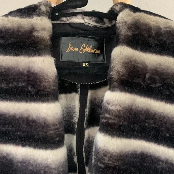 Sam Edelman Clara Faux Chinchilla Fur and Suede Vest - Picture 7 of 12